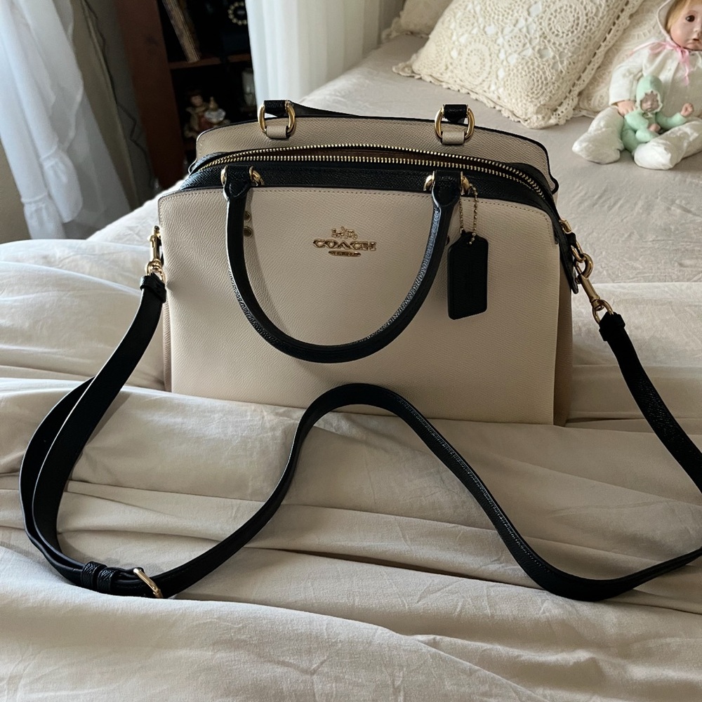 Coach Black and Cream Satchel
